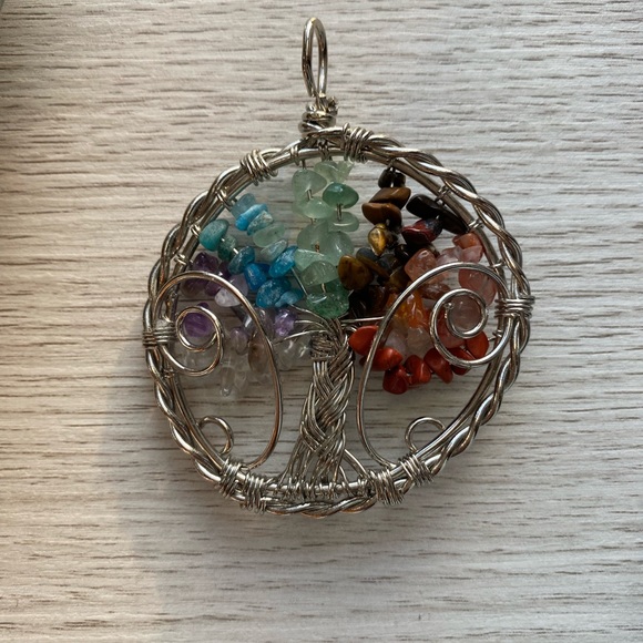 7 Chakra Tree of Life Pendant - Picture 2 of 2